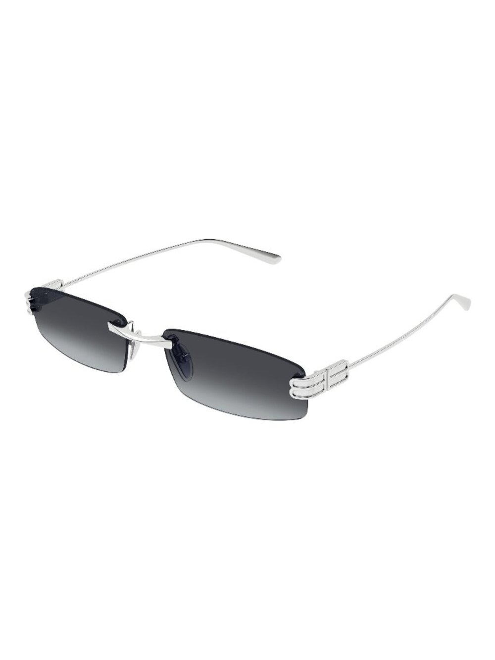New Balenciaga Men's Sunglasses Silver Grey Lens Metal Frame BB0488S 006 62